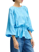Mazie Silk-Blend Peplum Blouse
