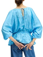 Mazie Silk-Blend Peplum Blouse