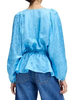 Mazie Silk-Blend Peplum Blouse