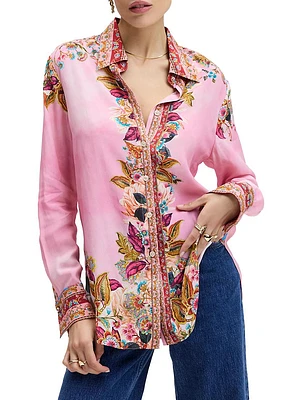 Gabriela Floral Silk-Blend Shirt