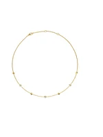 Petite Modern Renaissance Station Necklace in 18K Yellow Gold with Diamonds, 4.6MM