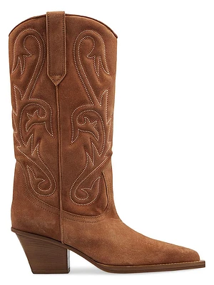 Jacinta 60MM Embroidered Suede Cowboy Boots