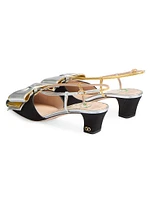 Bowow 45MM Slingback Pumps Moire Fabric