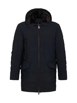 Mens Parka with Select Shearling Lamb Collar