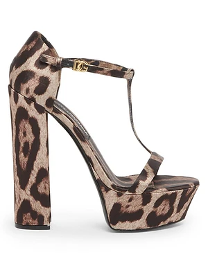 Raso Stampato145MM Leopard-Print Sandals
