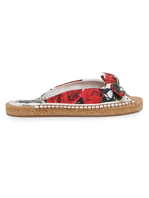 Floral Cotton-Blend Espadrille Flats