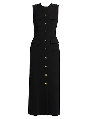The Corinne Buttoned Sheath Dress