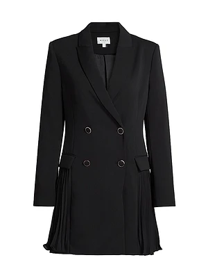 Noora Pleated Double-Breasted Blazer Minidress