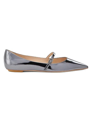Emilia Metallic Leather Mary Jane Flats