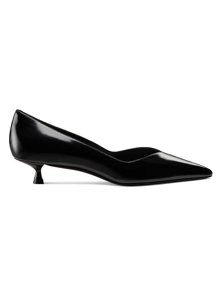 Eva 35MM Leather Kitten-Heel Pumps