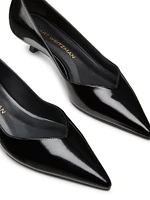 Eva 35MM Leather Kitten-Heel Pumps
