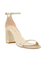 Nudist Block 75MM Metallic Leather Sandals