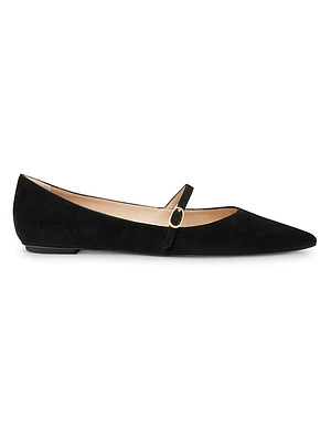 Emilia Suede Point-Toe Mary Janes