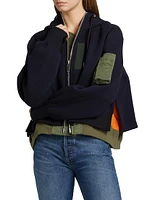 Mixed Media Zip Hoodie