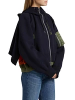 Mixed Media Zip Hoodie