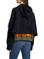 Mixed Media Zip Hoodie