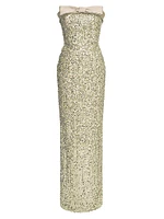 Lacie Sequined Column Gown