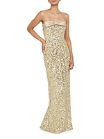 Lacie Sequined Column Gown