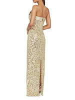 Lacie Sequined Column Gown