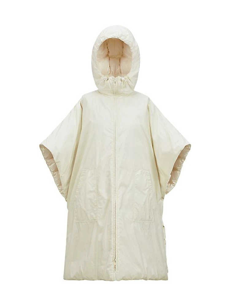 Zip-Front Down Hooded Cape