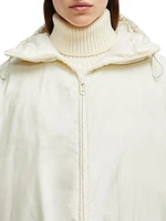 Zip-Front Down Hooded Cape