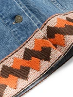 Denim Skirt with Jacquard Trims
