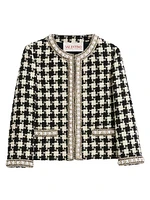 Embroidered Jacket Damier Light Tweed