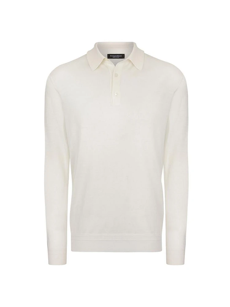 Silk Three-Button Polo Shirt