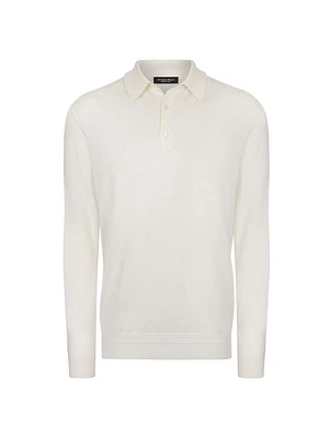Silk Three-Button Polo Shirt