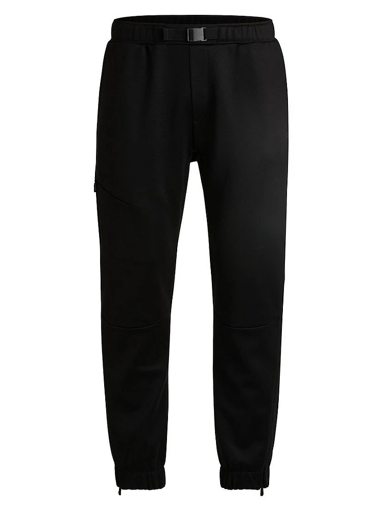 Bonded-Fleece Tracksuit Bottoms with Logo Detail