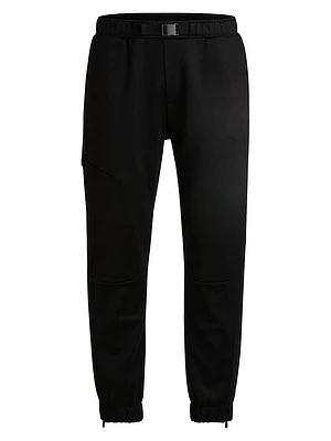 Bonded-Fleece Tracksuit Bottoms with Logo Detail