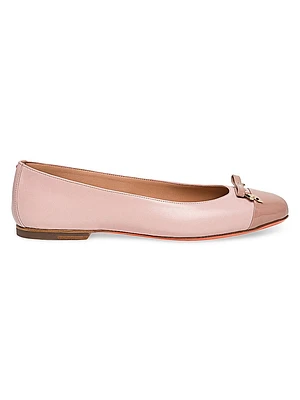 Sandy Leather Ballerina Flats