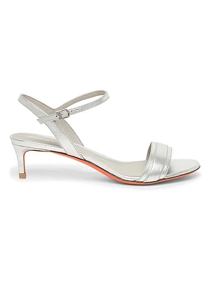 Sirolo 45MM Metallic Leather Kitten-Heel Sandals