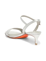 Sirolo 45MM Metallic Leather Kitten-Heel Sandals