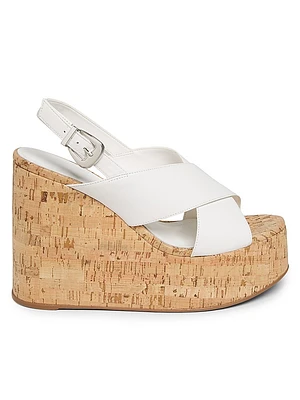 Jennifer Leather Cork WedgeSandals