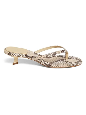Carolyn Snake-Print Leather Sandals