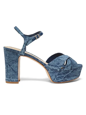 Keefa Crisscross Denim Platform Sandals