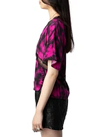 Tzar Floral Silk Lace-Trim Top