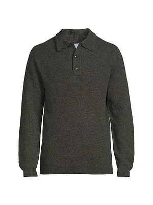 Long-Sleeve Lambswool Polo Shirt