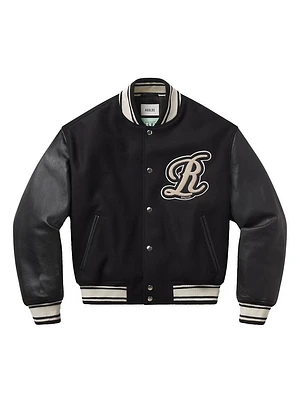 Agolde X RSVP Gallery Wool & Leather Varsity Jacket
