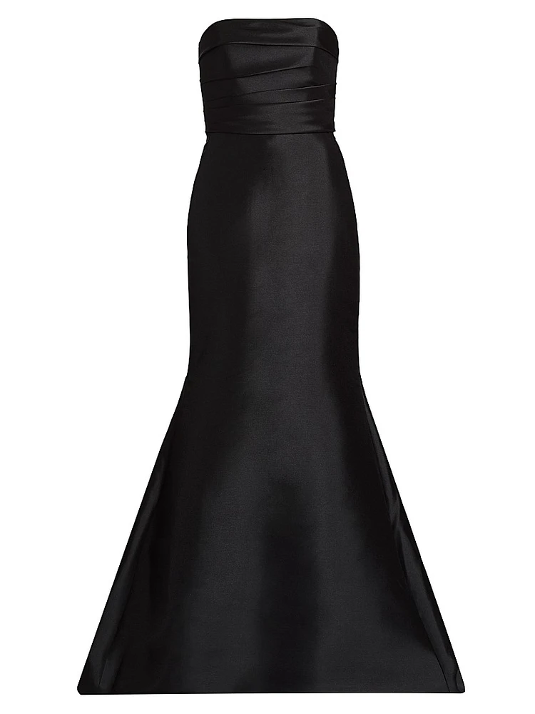 Taffeta Strapless Trumpet Gown