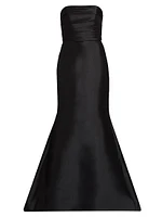 Taffeta Strapless Trumpet Gown
