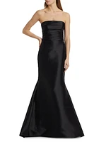 Taffeta Strapless Trumpet Gown