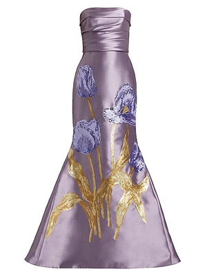 Sequin Floral Mermaid Gown