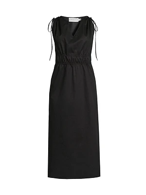 Eliora Drawstring Sleeveless Midi-Dress