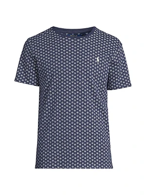 Custom-Slim-Fit Thistle Print Jersey T-Shirt