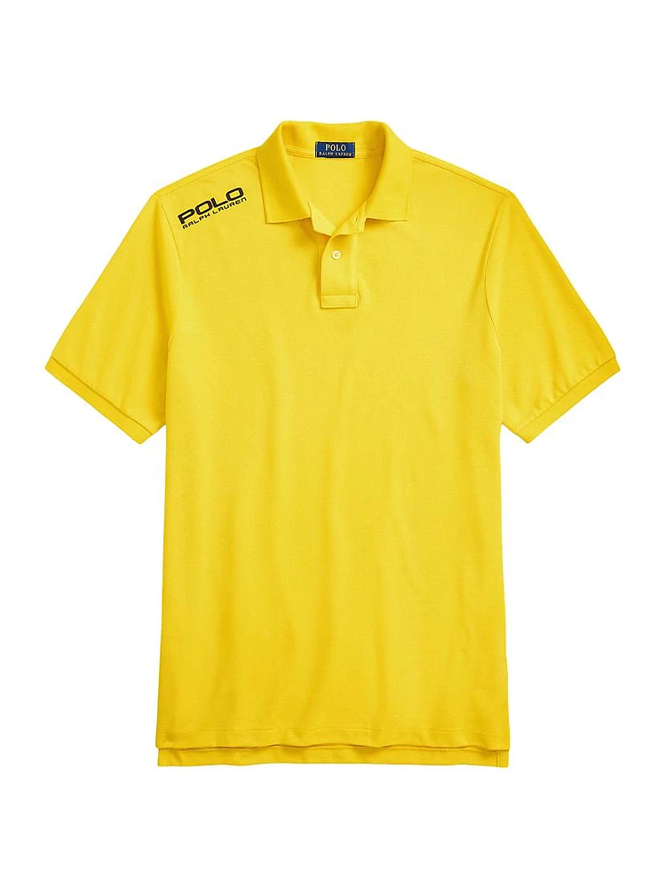 Logo Mesh Polo Shirt