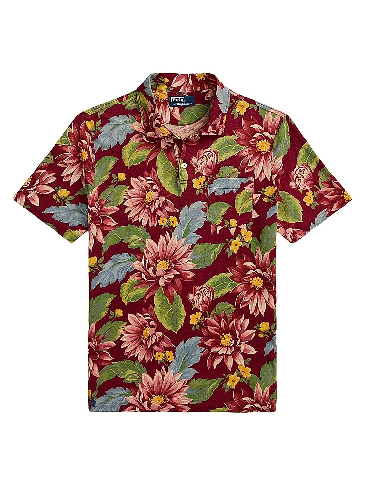Floral Jersey Polo Shirt