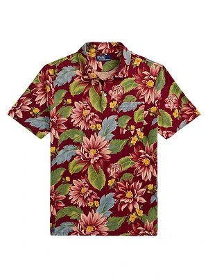 Floral Jersey Polo Shirt