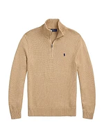 Cotton Knit Quarter-Zip Sweater